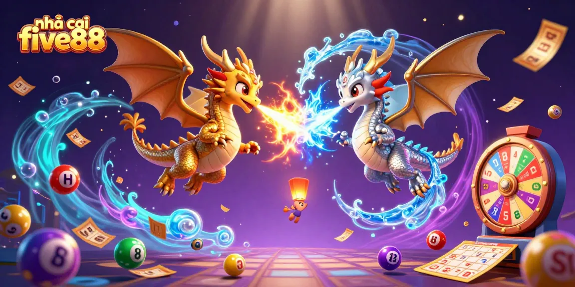 Engage in exciting games at nhà cái five88 with vibrant lottery elements and dragons in action.