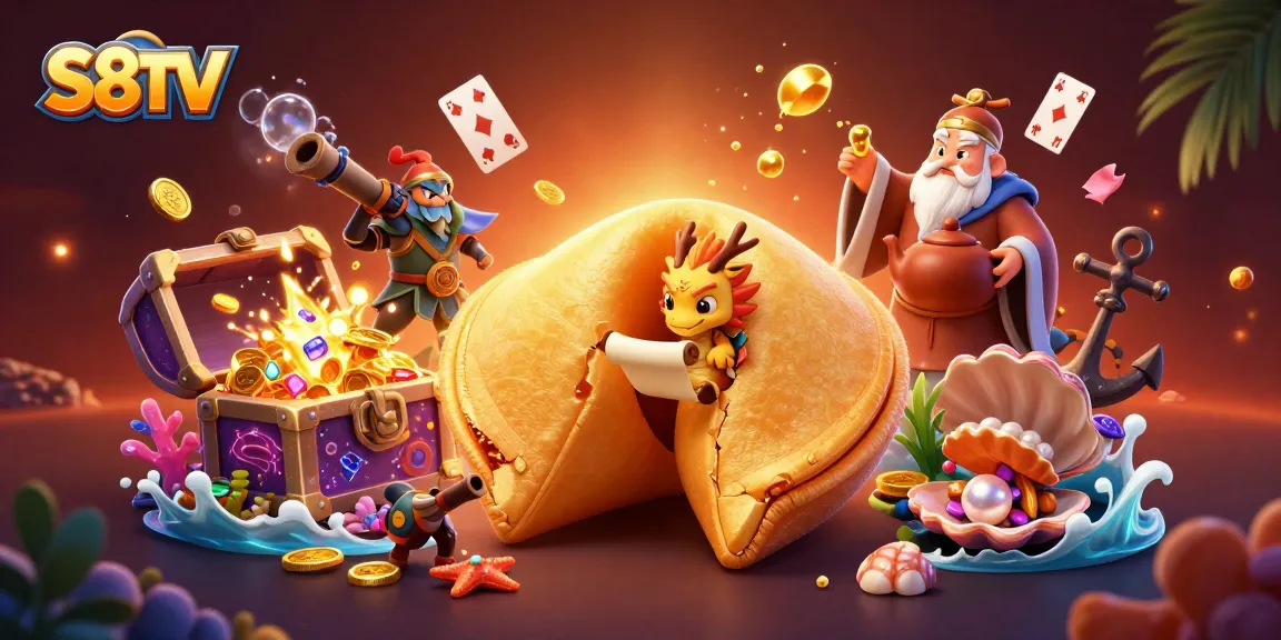 S8TV offers engaging fortune-themed gambling experiences with golden treasures and vibrant characters.