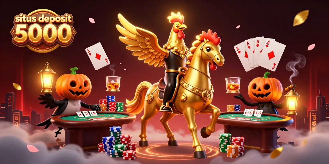 Experience the thrill of situs deposit 5000 in a vibrant casino scene with winning poker hands.